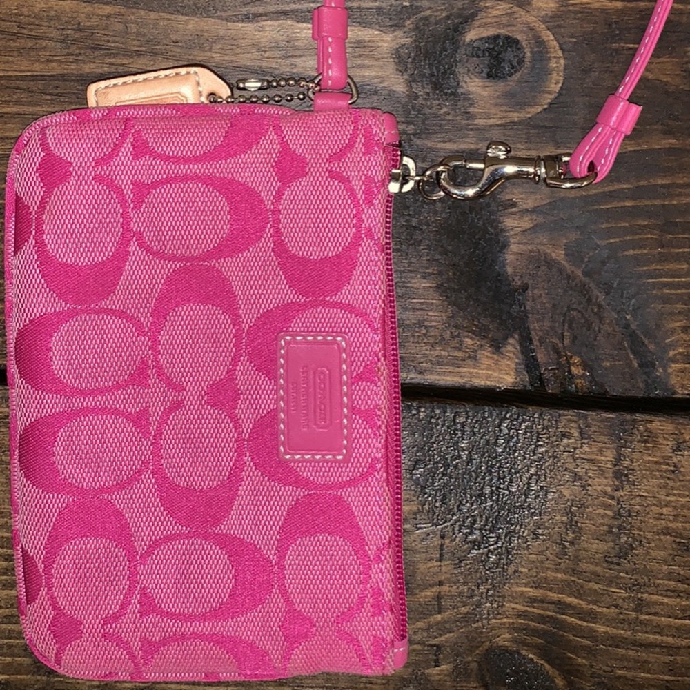 Coach wristlet hot pink